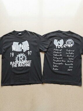 Vintage 1997 Wu-Tang x Rage Against The Machine Tour T-Shirt, Rare Rap Rock Grap